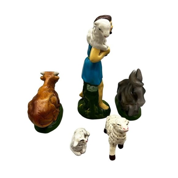 Vintage Dickson Hand-Painted Nativity Scene Set Complete w Stable Japan 12 Pc - Picture 10 of 16